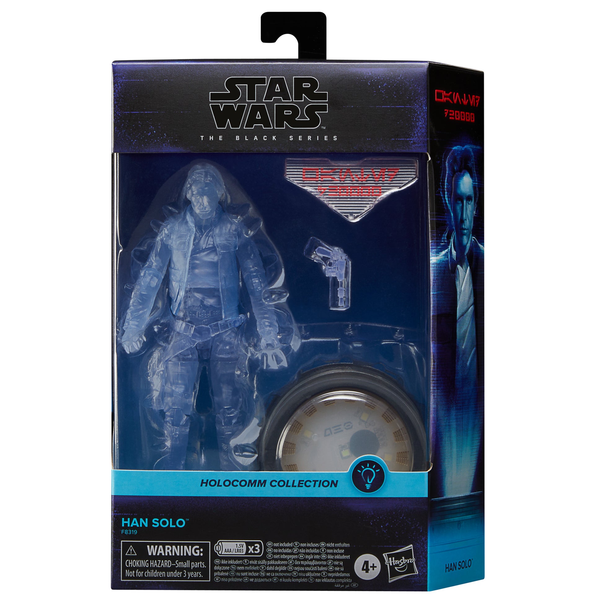 Star Wars The Black Series Holocomm Collection Han Solo, Collectible 6 Inch Action Figure with Light-Up Holopuck