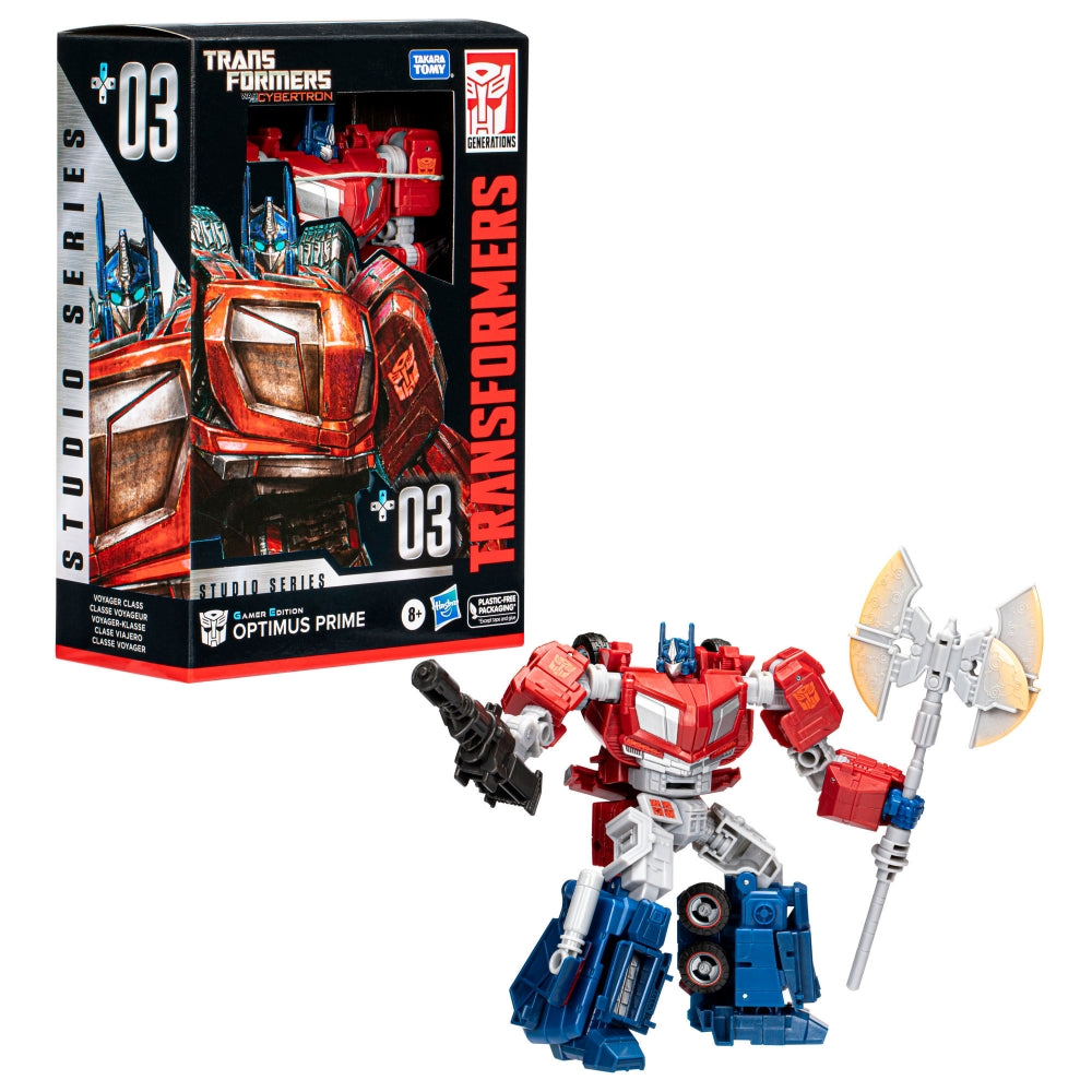 Transformers Studio Series Voyager 03 Gamer Edition WFC Optimus Prime and Studio Series 86 Autobot Ratchet Action Figure