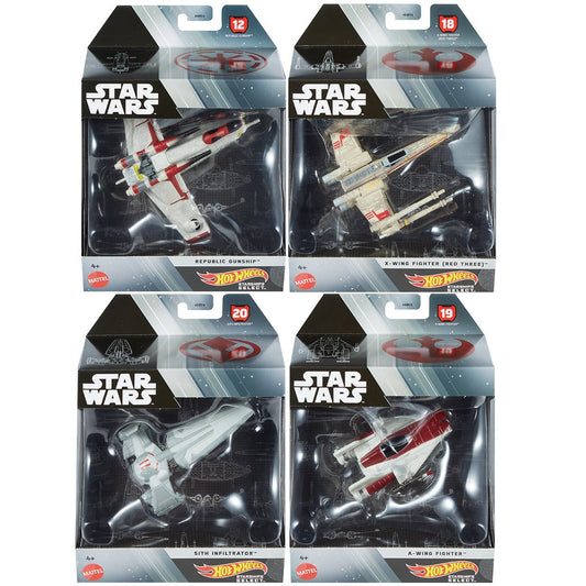 Star Wars Hot Wheels Starships Select 1:50 Scale 2023 Mix 3A Vehicle Case of 5 - Heretoserveyou