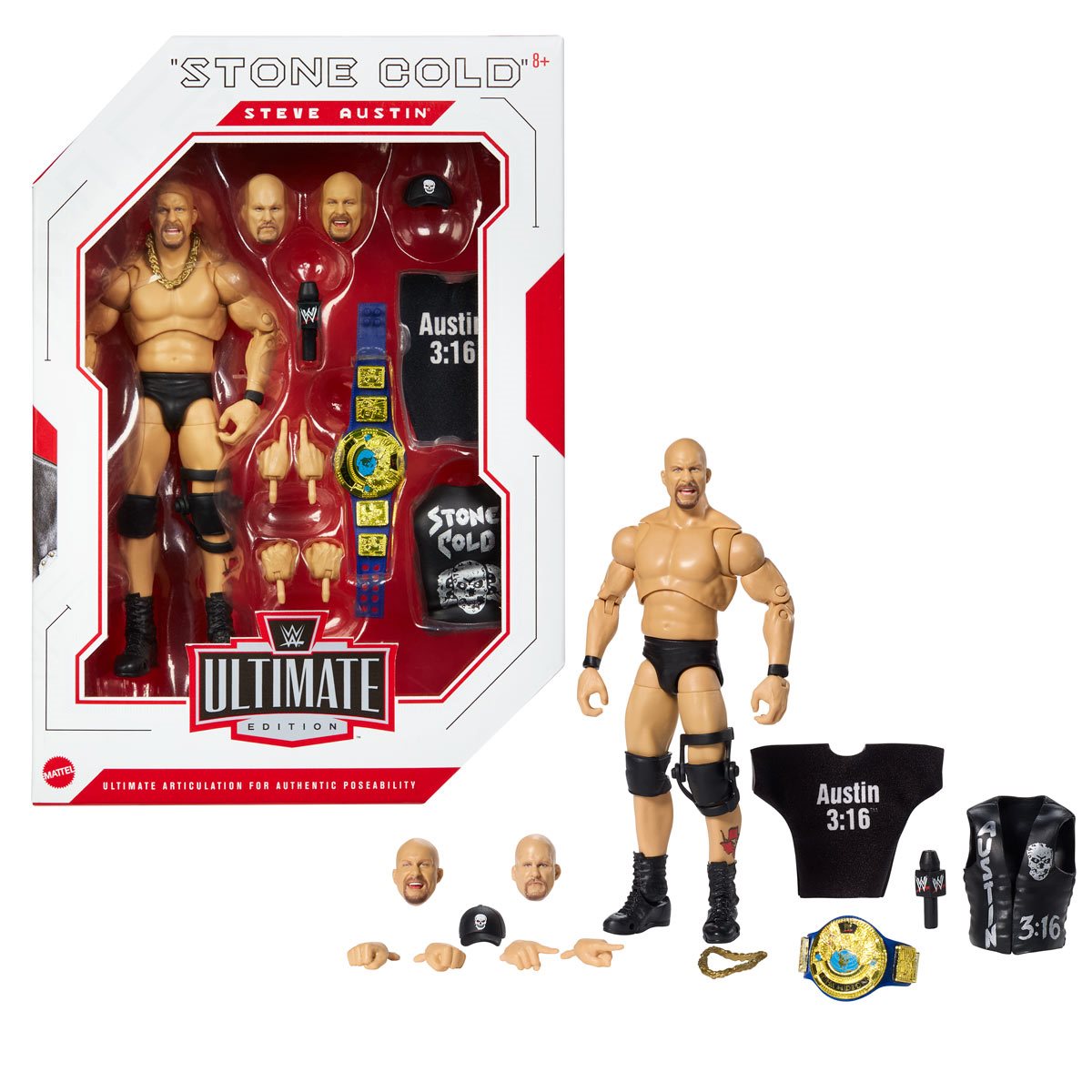 WWE Ultimate Edition Best Of Wave 2 Stone Cold Steve Austin Action Figure with accesories - Heretoserveyou