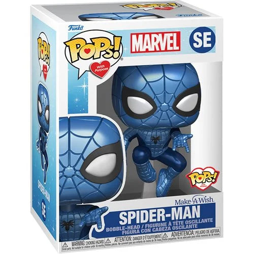 Funko Pop! Make-A-Wish Spider-Man Metallic Pop! Vinyl Figure - Action & Toy Figures Heretoserveyou
