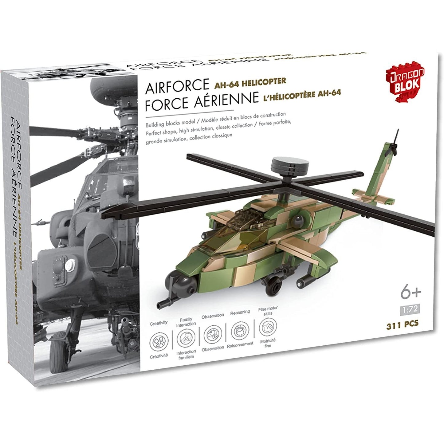 Dragon Blok - Aircraft - AH-64 Helicopter - 311 Pieces
