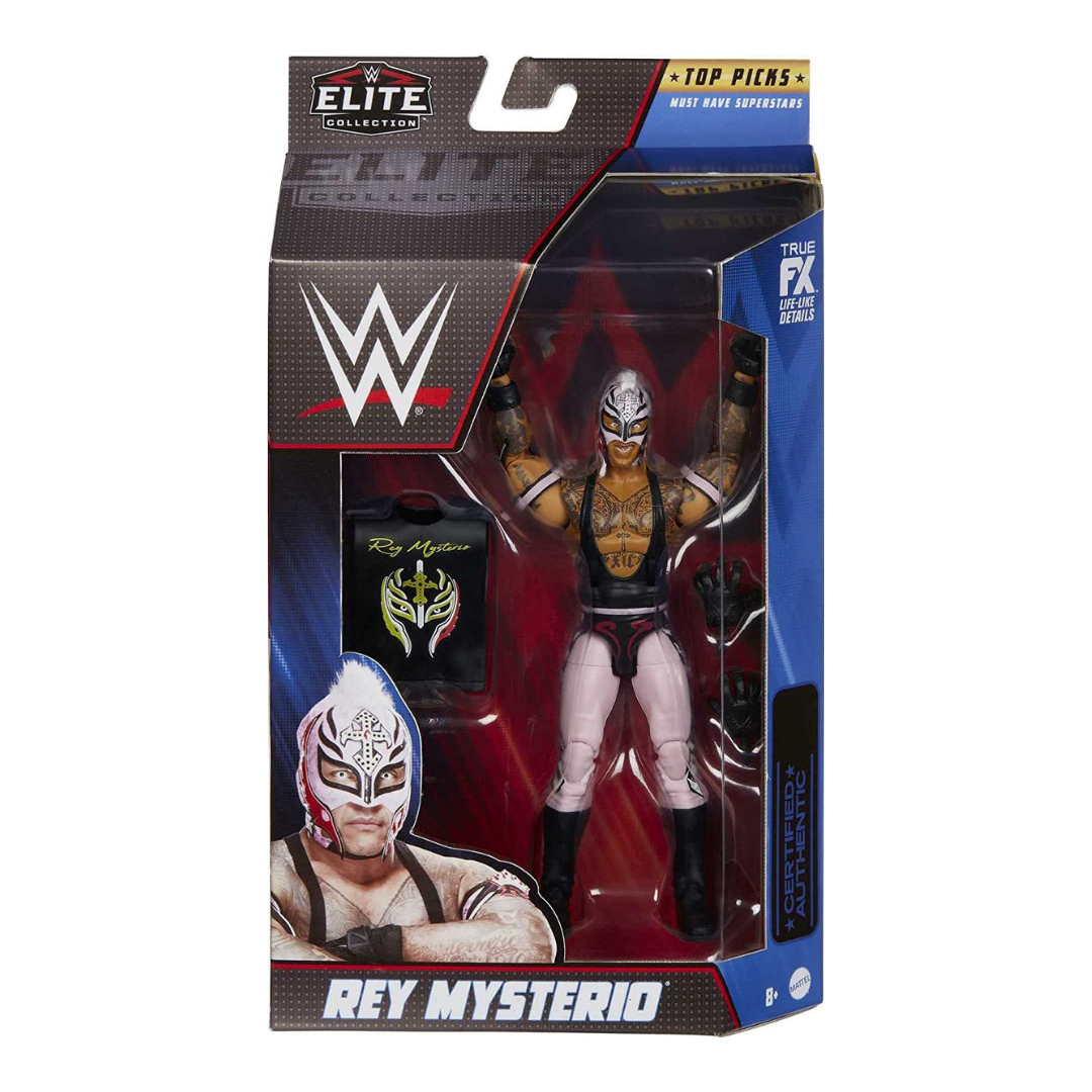 WWE MATTEL Rey Mysterio Top Picks Elite Collection Action Figure with Entrance Shirt, 6-inch Posable Collectible Gift for WWE MATTEL Fans Ages 8 Years Old & Up, Multicolor - Action & Toy Figures Heretoserveyou
