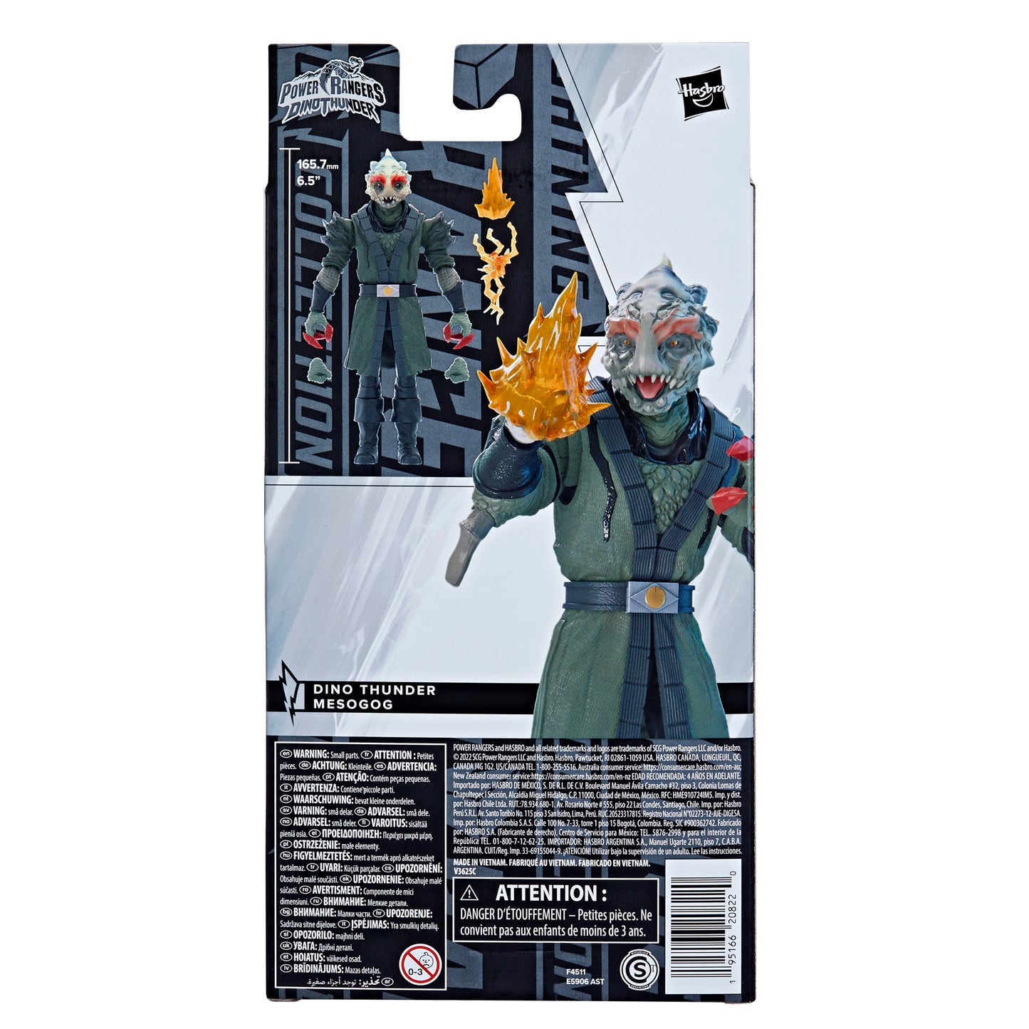 Power Rangers Lightning Collection Dino Thunder Mesogog Figure box back view - Heretoserveyou