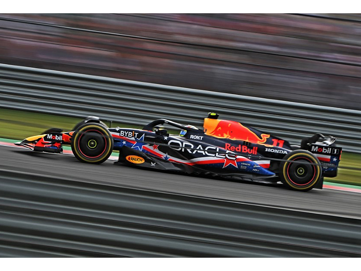 Red Bull Racing RB19 #11 Sergio Perez "Oracle" F1 Formula One "United States GP" (2023) with Driver Limited Edition to 102 pieces Worldwide 1/18 Diecast Model Car by Minichamps