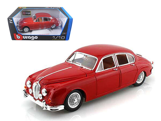 1959 Jaguar Mark II Red 1/18 Diecast Car Model by Bburago