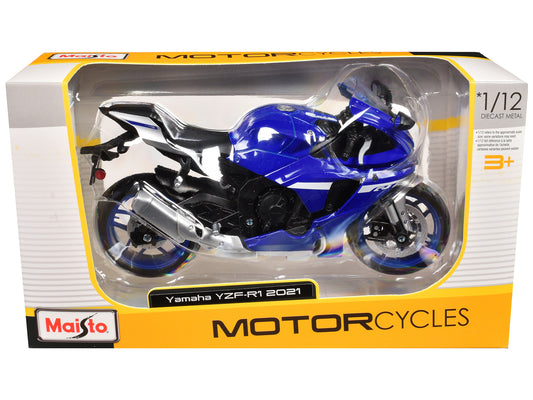 2021 Yamaha YZF-R1 Motorcycle Blue 1/12 Diecast Model by Maisto