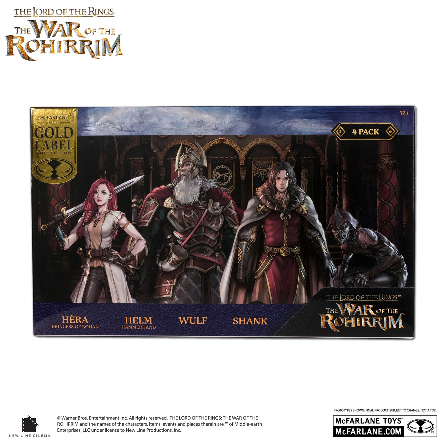 [PRE-ORDER] The Lord of Rings: The War of the Rohirrim 4in Action Figure Gold Label 4 pack McFarlane Toys