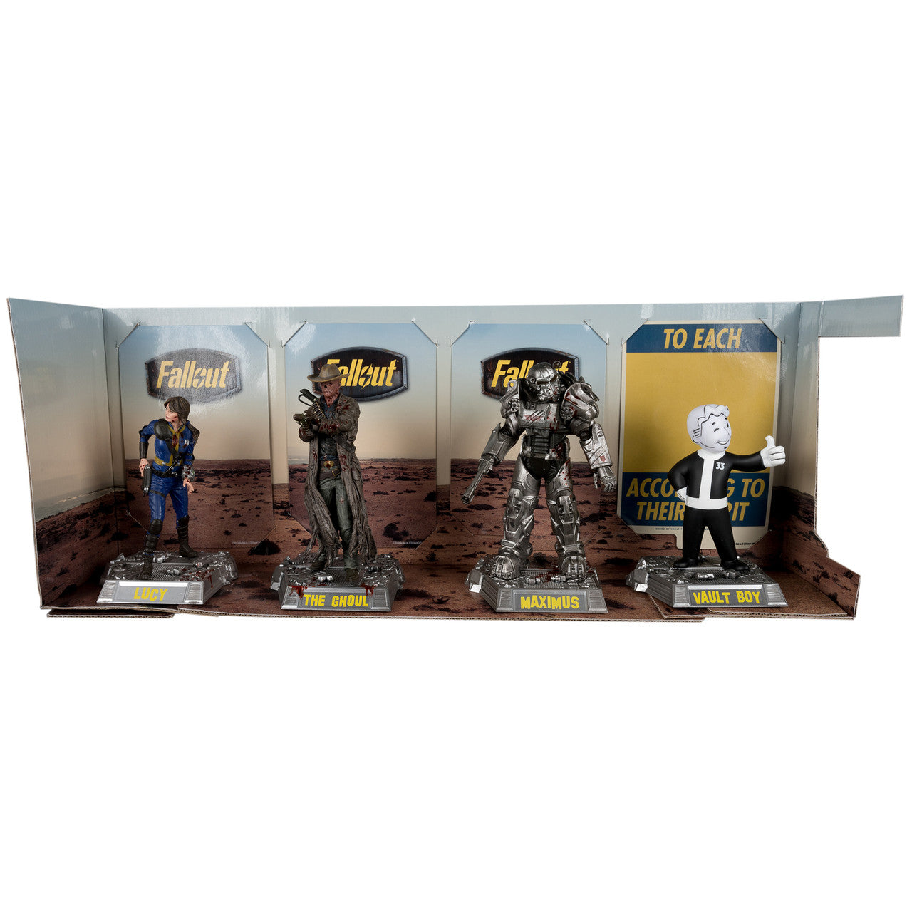 McFarlane Toys - Fallout Lucy, Maximus, The Ghoul & Vault Boy 6in Posed Figures 4pk