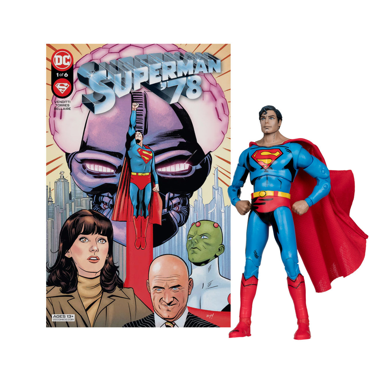 [PRE-ORDER] Superman (DC Page Punchers: Superman '78) 7" Figure w/Comic