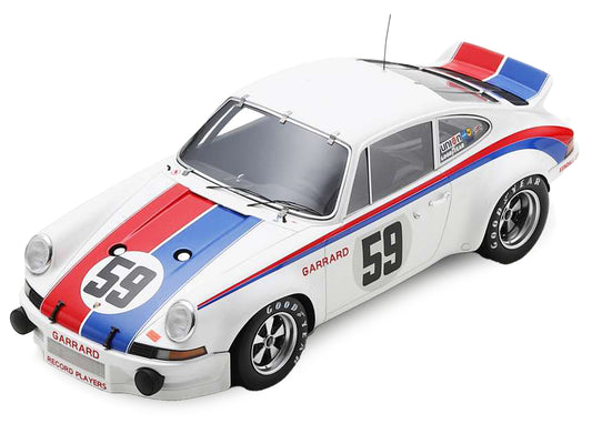 Porsche 911 Carrera RSR #59 Peter Gregg - Hurley Haywood "Brumos Racing" Winner "24 Hours of Daytona" (1973) with Acrylic Display Case 1/18 Model Car by Spark