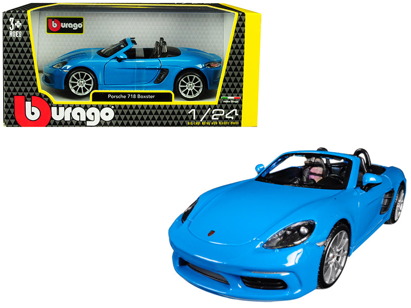 Porsche 718 Boxster Blue 1/24 Diecast Model Car by Bburago