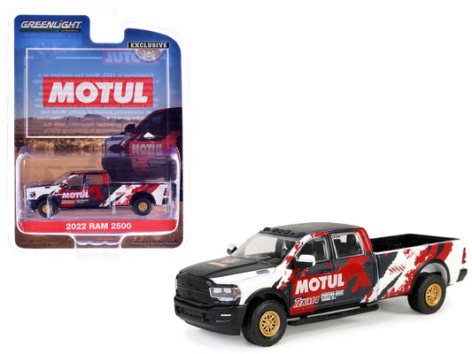 2022 Ram 2500 Pickup Truck "MOTUL Tekma Performance Diesel Oil" White and Black with Graphics "Hobby Exclusive" Series 1/64 Diecast Model Car by Greenlight