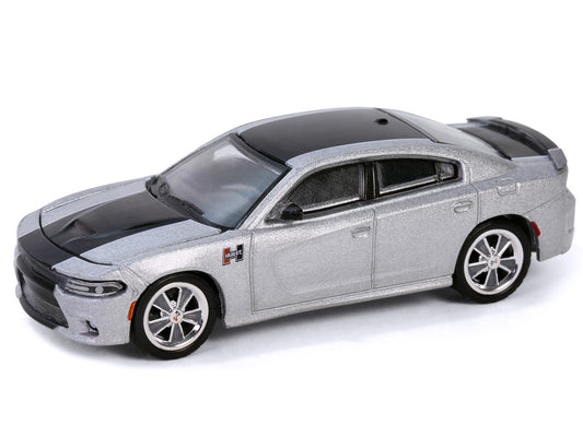 2018 Dodge Charger SRT 392 Silver Metallic with Black Stripe "Mr. Norm Heritage GSS Charger" "Hobby Exclusive" Series 1/64 Diecast Model Car by Greenlight