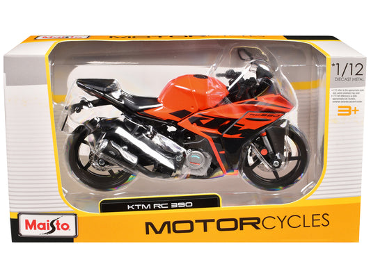 KTM RC 390 Motorcycle Orange and Black 1/12 Diecast Model by Maisto