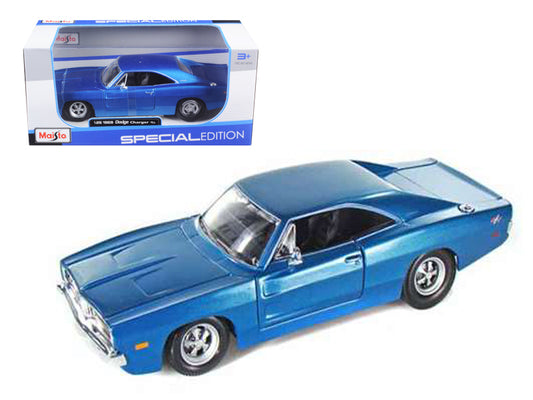 1969 Dodge Charger R/T Hemi Blue 1/25 Diecast Model Car by Maisto