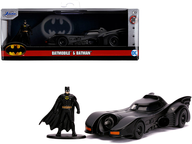 1989 Batmobile with Diecast Batman Figurine "Batman" (1989) Movie "DC Comics" "Hollywood Rides" Series 1/32 Diecast Model Car by Jada