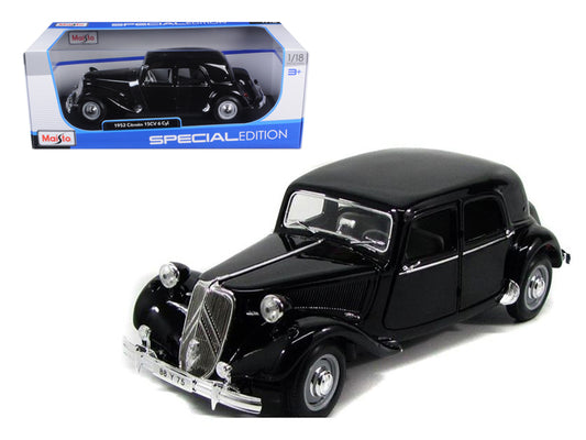 1952 Citroen 15CV 6CYL Black 1/18 Diecast Model Car by Maisto