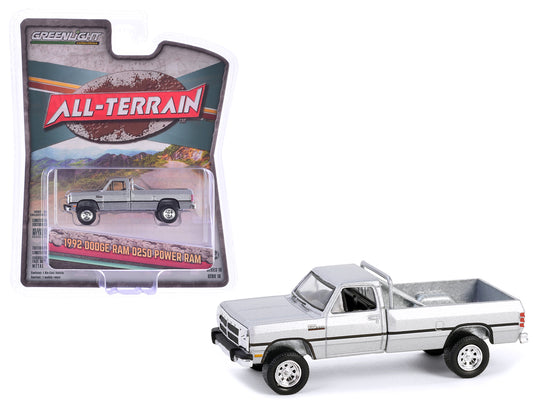 1992 Dodge Ram D250 Power Ram Pickup Truck Sterling Silver Metallic "All Terrain" Series 16 1/64 Diecast Model Car by Greenlight