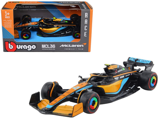 McLaren MCL36 #4 Lando Norris Formula One F1 "Australian GP" (2022) 1/43 Diecast Model Car by Bburago