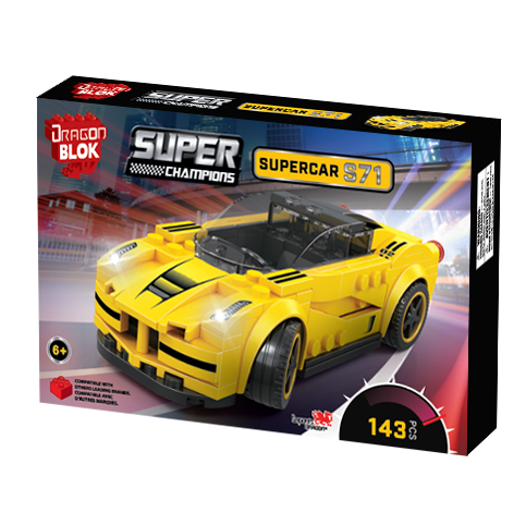 Dragon Blok - Super Champions - Supercar S71 - 143 Pieces - Toy