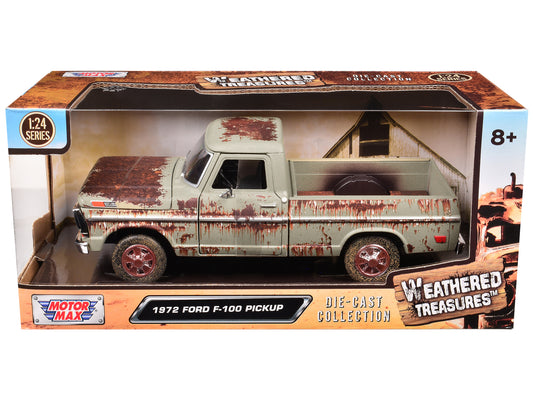 1972 Ford F-100 Pickup Truck Beige (Rusted) "Weathered Treasures" Series 1/24 Diecast Model Car by Motormax