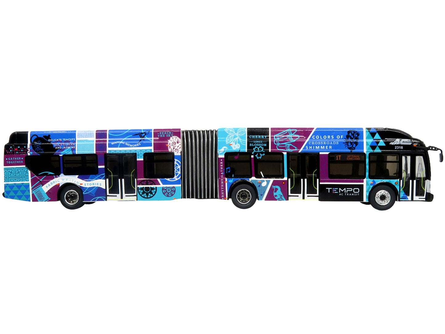 New Flyer Xcelsior XN60 Articulated Bus "AC Transit Tempo - San Francisco" Tempo Livery "The Bus & Motorcoach Collection" 1/87 (HO) Diecast Model by Iconic Replicas