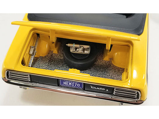 1970 Plymouth Hemi Barracuda Convertible Lemon Twist Yellow Limited Edition to 642 pieces Worldwide 1/18 Diecast Model Car by ACME