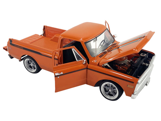 1969 Chevrolet C10 Yenko S/C Custom Pickup Truck Hugger Orange with Black Stripes Limited Edition to 504 pieces Worldwide 1/18 Diecast Model Car by ACME