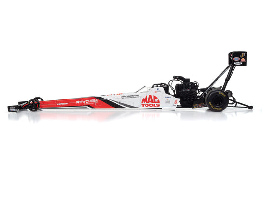 NHRA TFD (Top Fuel Dragster) Doug Kalitta "MAC Tools" Red and White "2023 NHRA Top Fuel Champion" 1/24 Diecast Model Car by Auto World