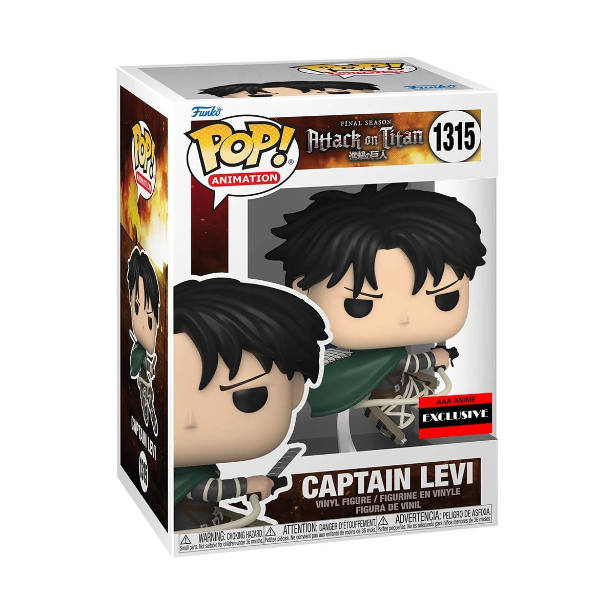 Attack on Titan Captain Levi Ackerman Pop! Vinyl Figure #1315 - AAA Anime Exclusive - Heretoserveyou