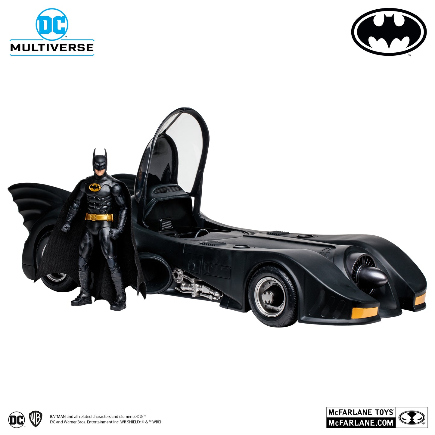 DC Multiverse Gold Label Collection Batman 89 with Batmobile Exclusive Vehicle with Action Figure