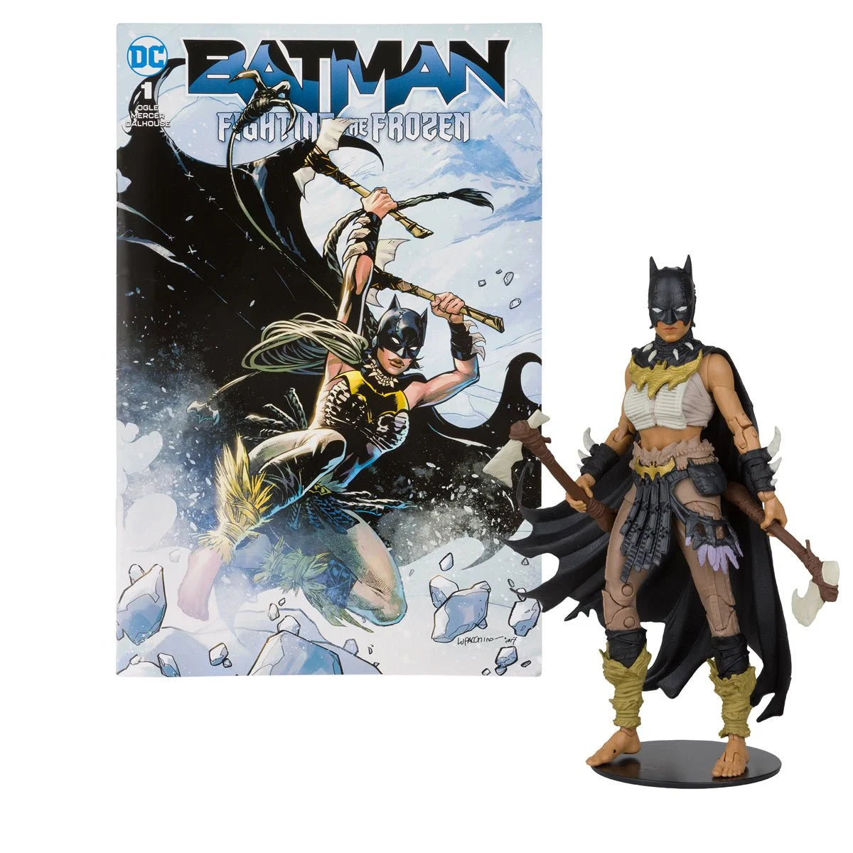 Batman fighting the frozen - Batgirl Action figure with comic book - Heretoserveyou