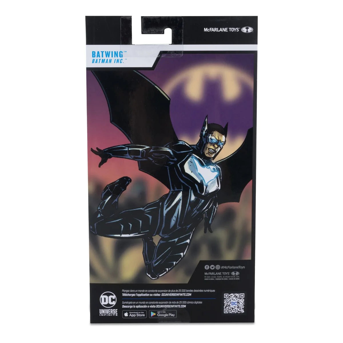 DC Multiverse Batwing New 52 7-Inch Scale Action Figure back view of the box - heretoserveyou
