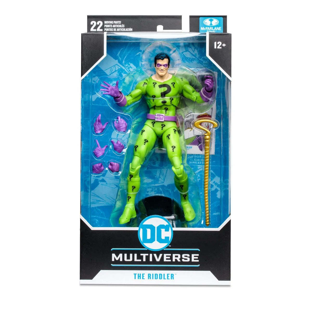 DC Multiverse Riddler Classic 7-Inch Scale Action Figure in a packaging front view - Heretoserveyou