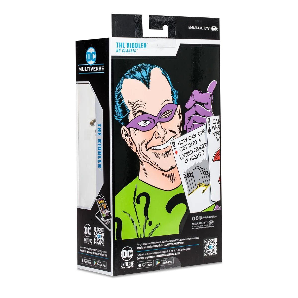 DC Multiverse Riddler Classic 7-Inch Scale Action Figure back View - heretoserveyou