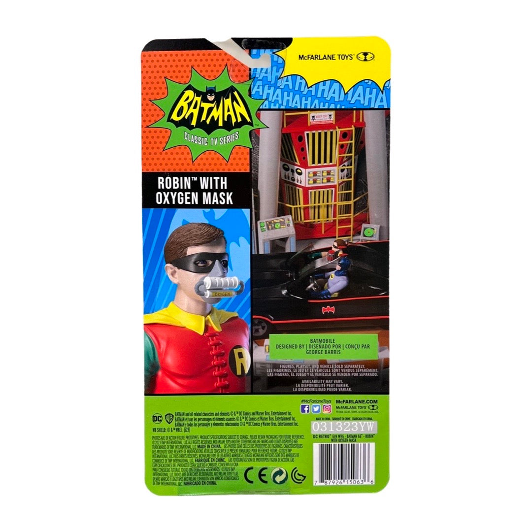 DC RETRO 6IN WV7 - BATMAN 66 - ROBIN WITH OXYGEN MASK ACTION FIGURE - Heretoserveyou