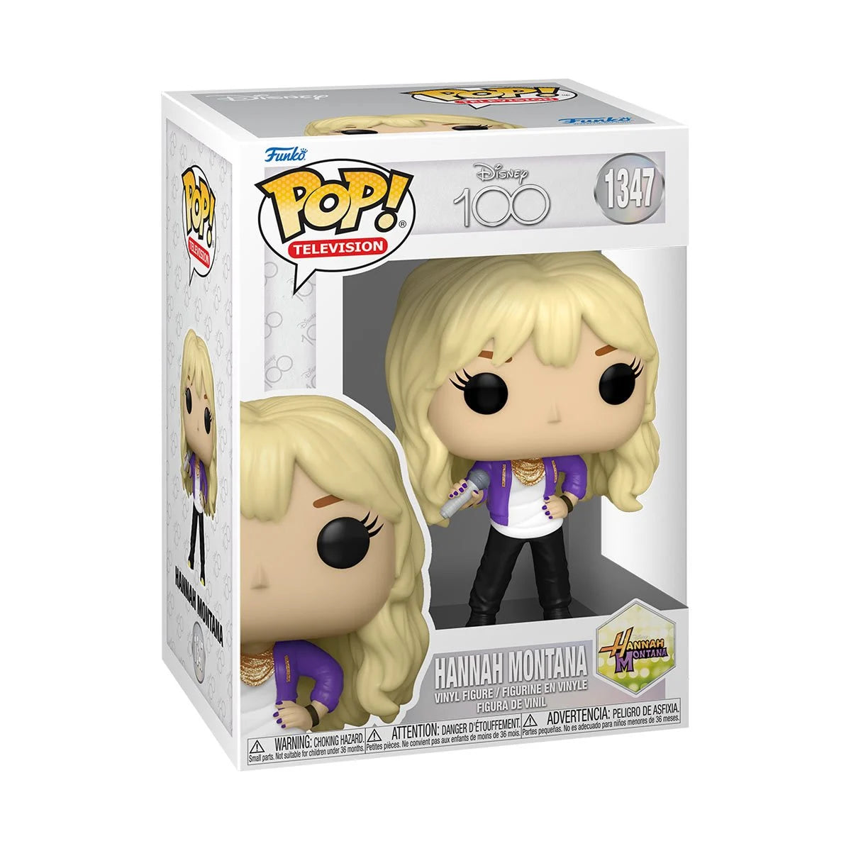 Disney 100 Hannah Montana Pop! Vinyl Figure #1347 in a box front view - Heretoserveyou