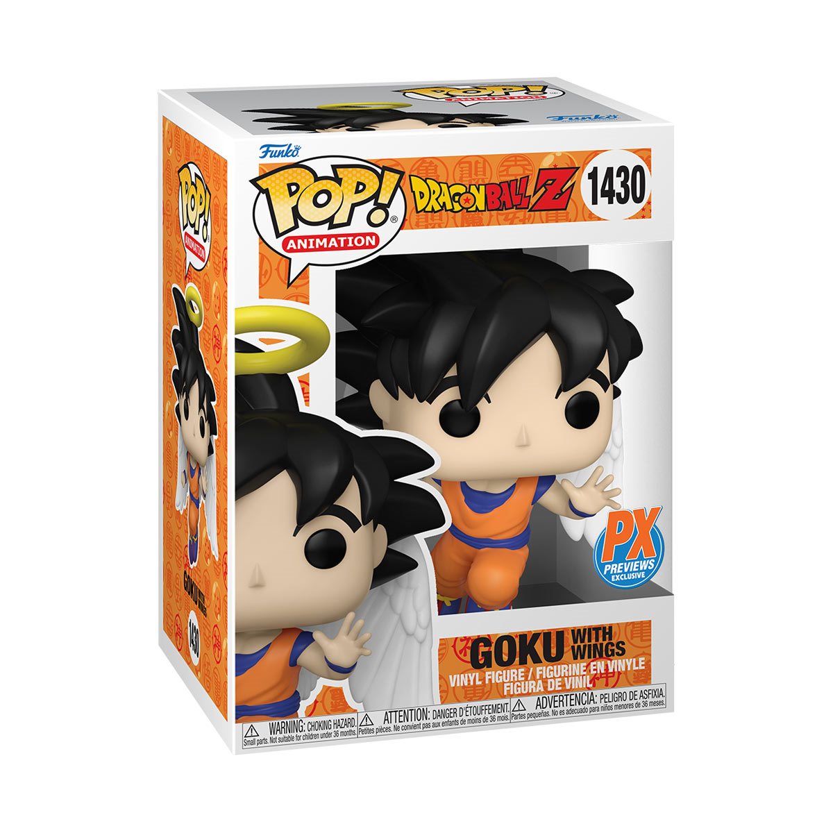 Dragon Ball Z Goku with Wings Funko Pop! Vinyl Figure #1430 - Previews Exclusive in a box front view - Heretoserveyou