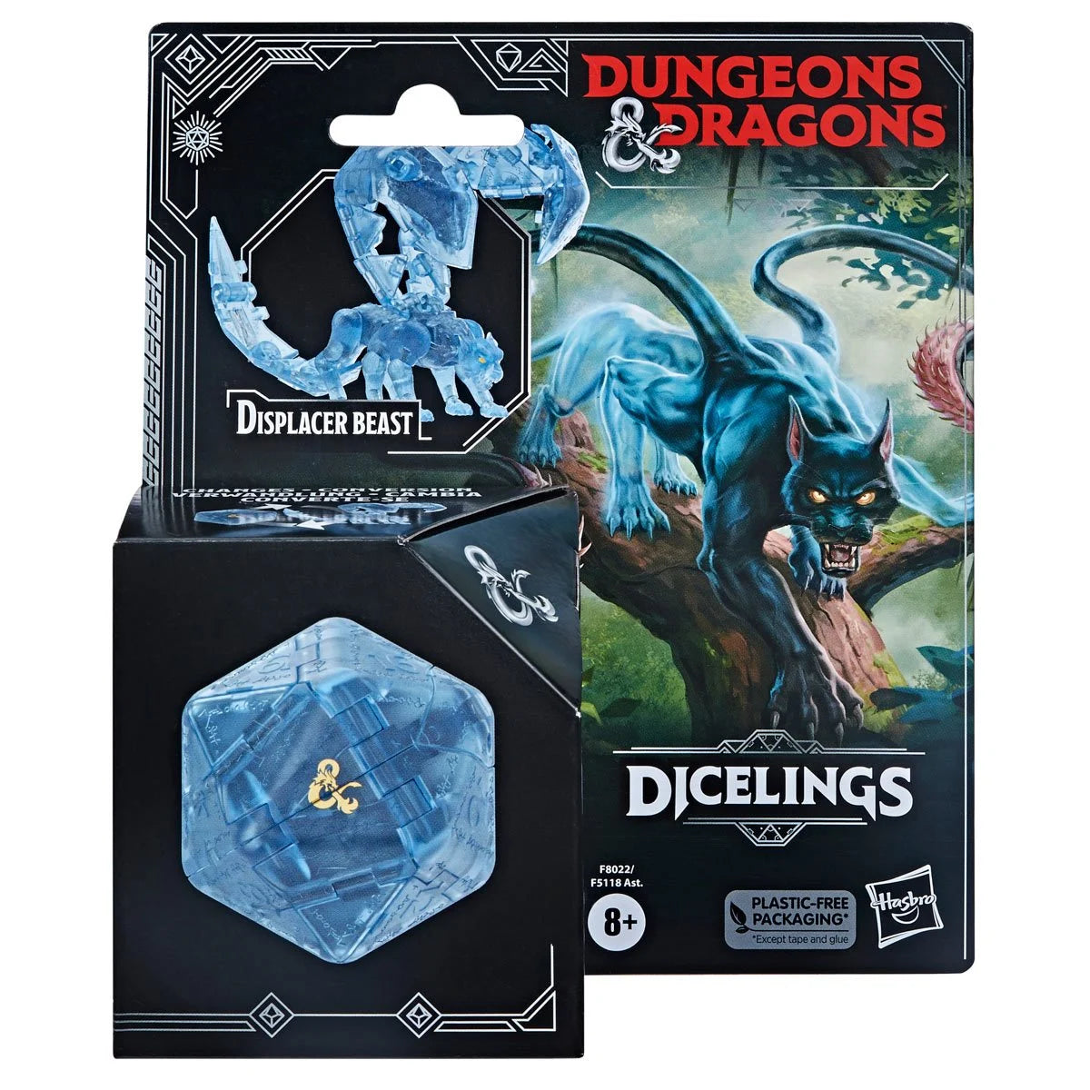 Dungeons & Dragons Honor Among Thieves D&D Dicelings Blue Displacer Beast Converting Figure packaging box front view - Heretoserveyou