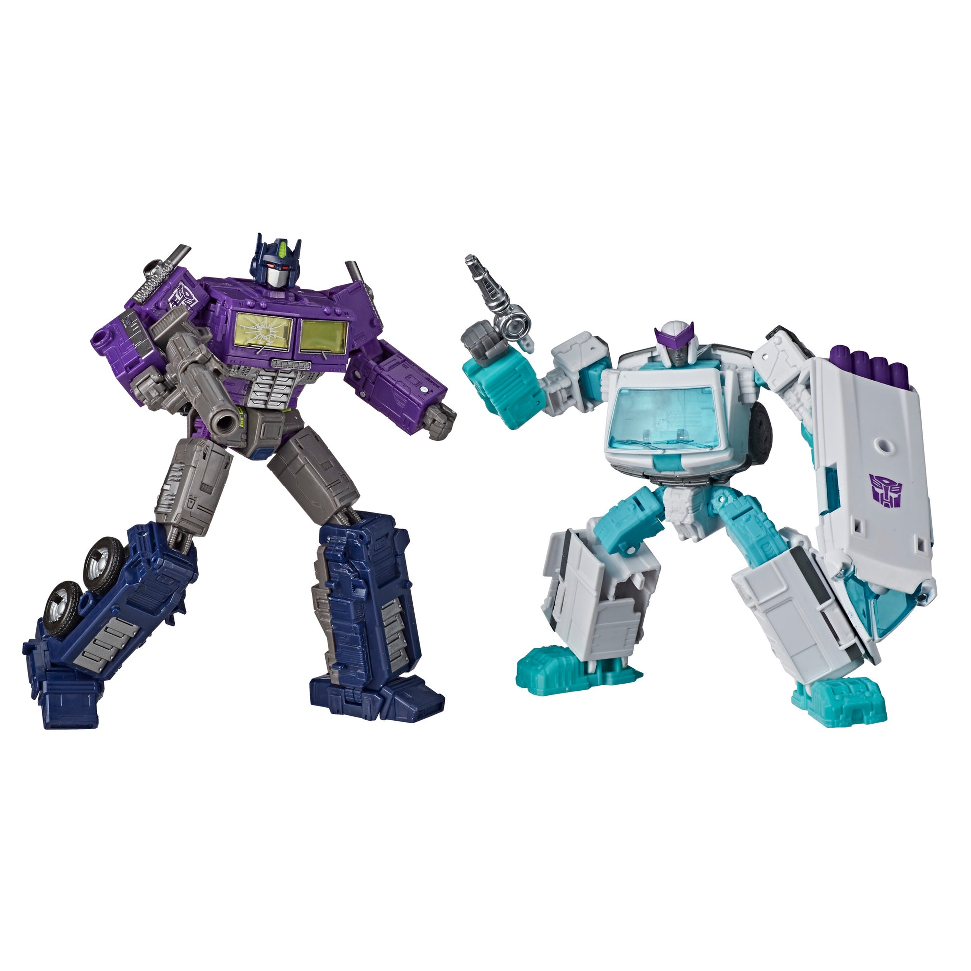 Transformers Generations Selects WFC-GS17 Shattered Glass Ratchet and Optimus Prime, War for Cybertron Collector Figures