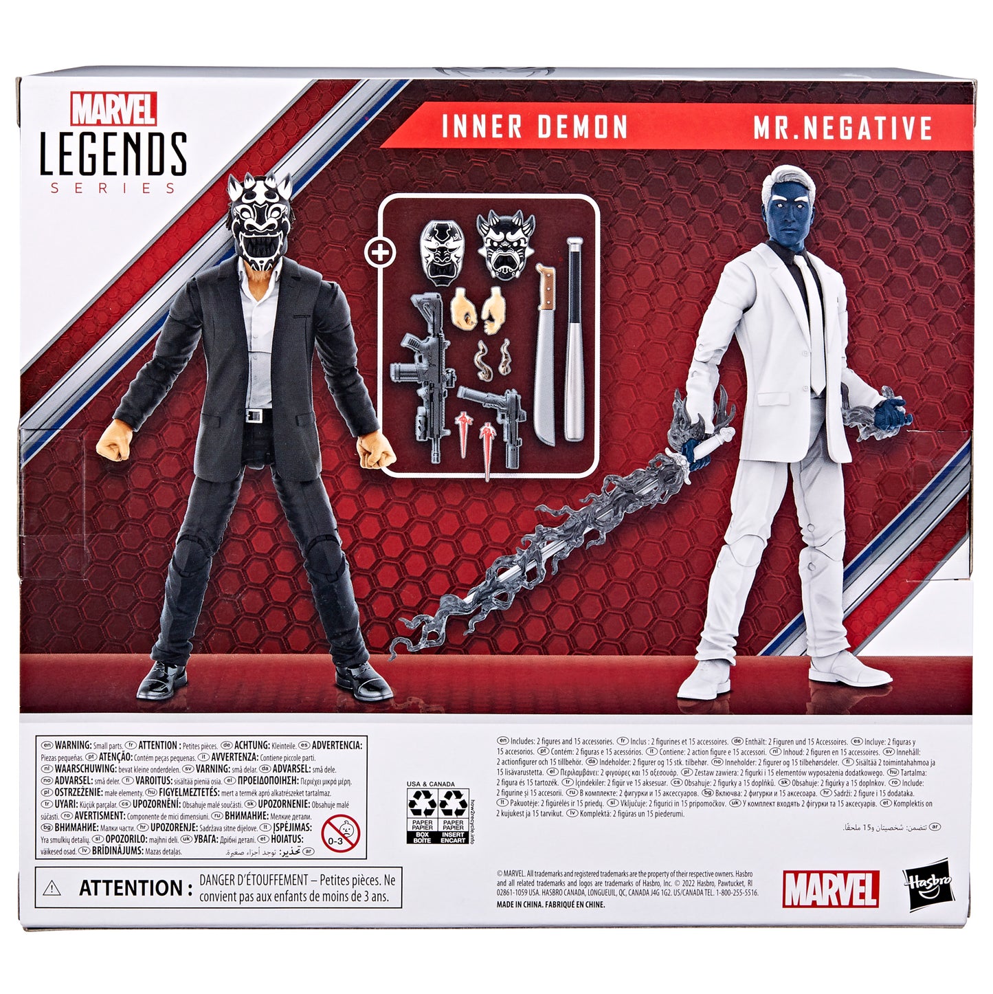 Inner demon and Mr. Negative Action figure toy in a box back view - Heretoserveyou