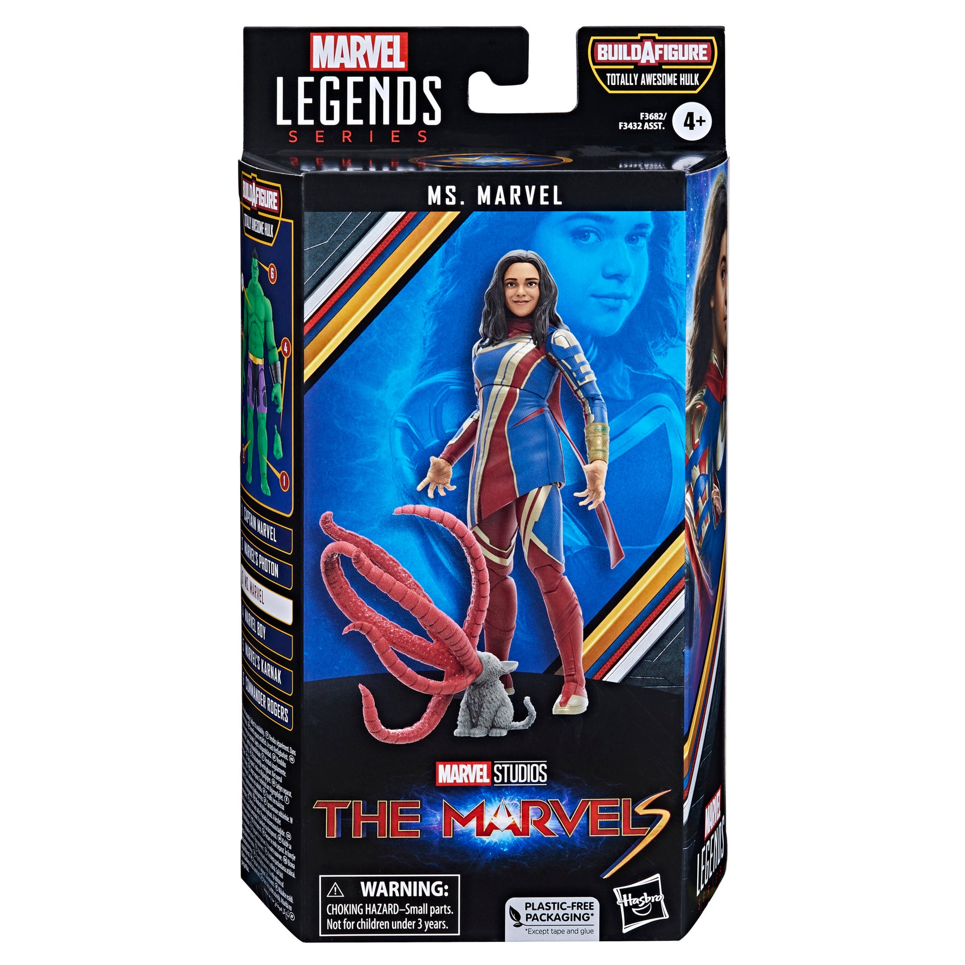 Ms. Marvel Action figure in a box front view - Heretoserveyou