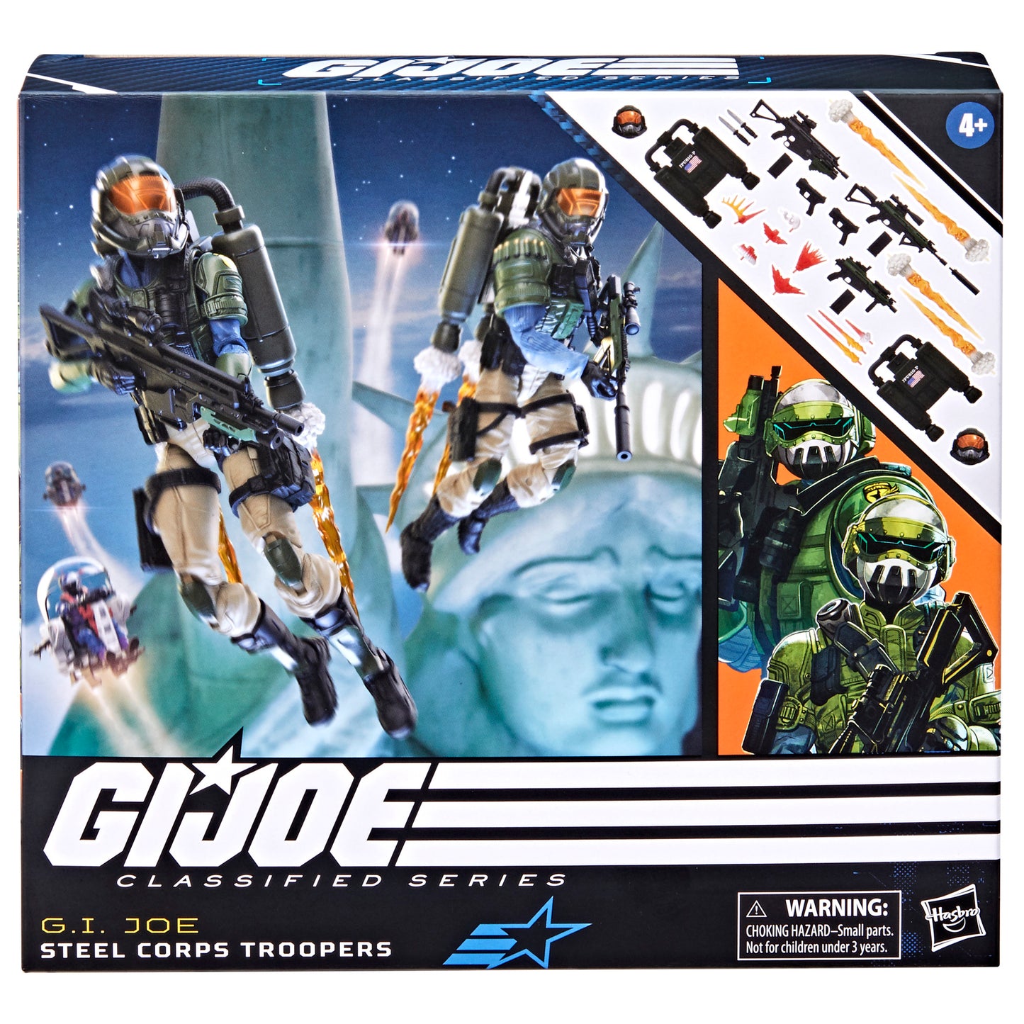 G.I. Joe Classified Series Steel Corps Troopers in a box front view - Heretoserveyou