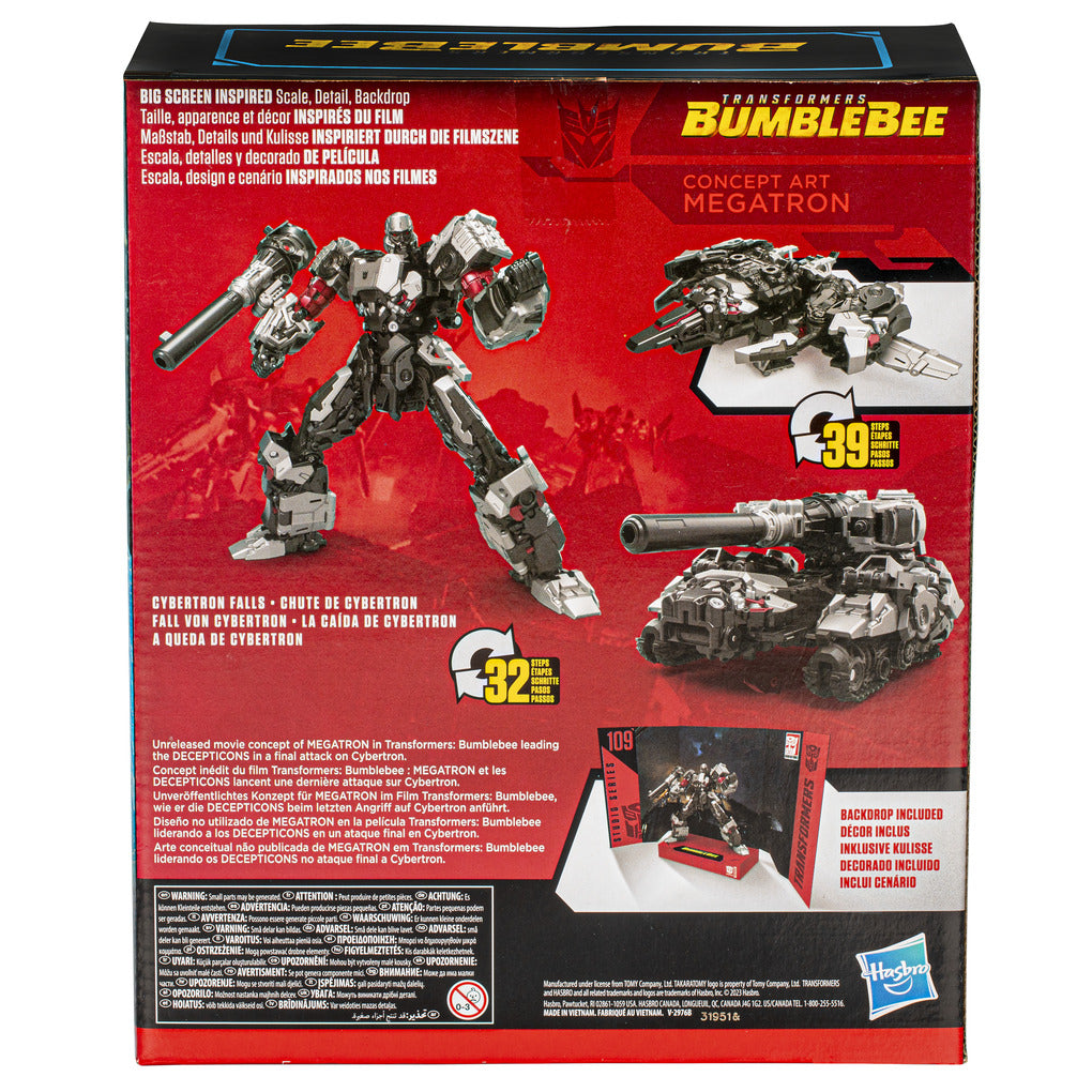 Transformers Studio Series Leader Transformers: Bumblebee 109 Concept Art Megatron Action Figure Toy