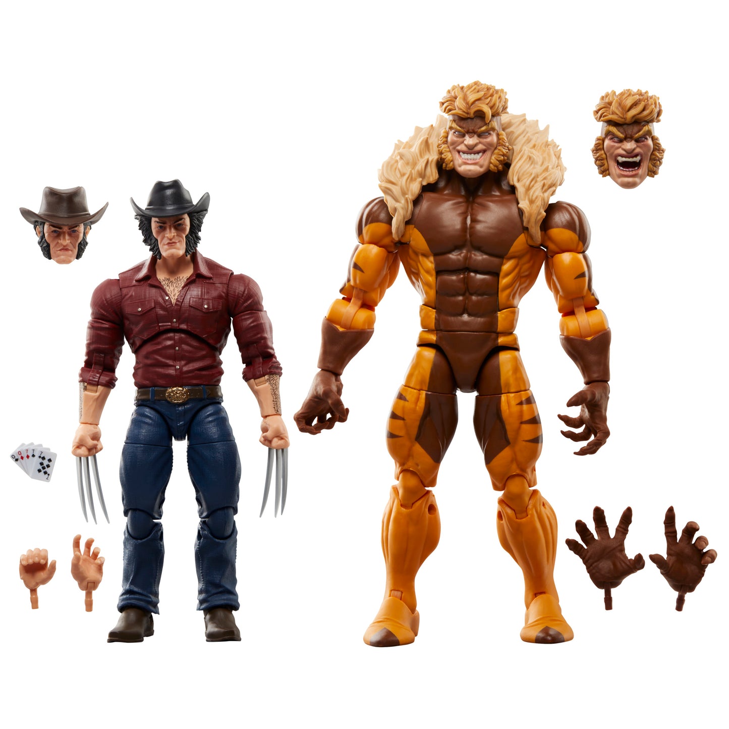 Marvel Legends Series Marvel's Logan vs Sabretooth, 6" Comics Collectible Action Figures