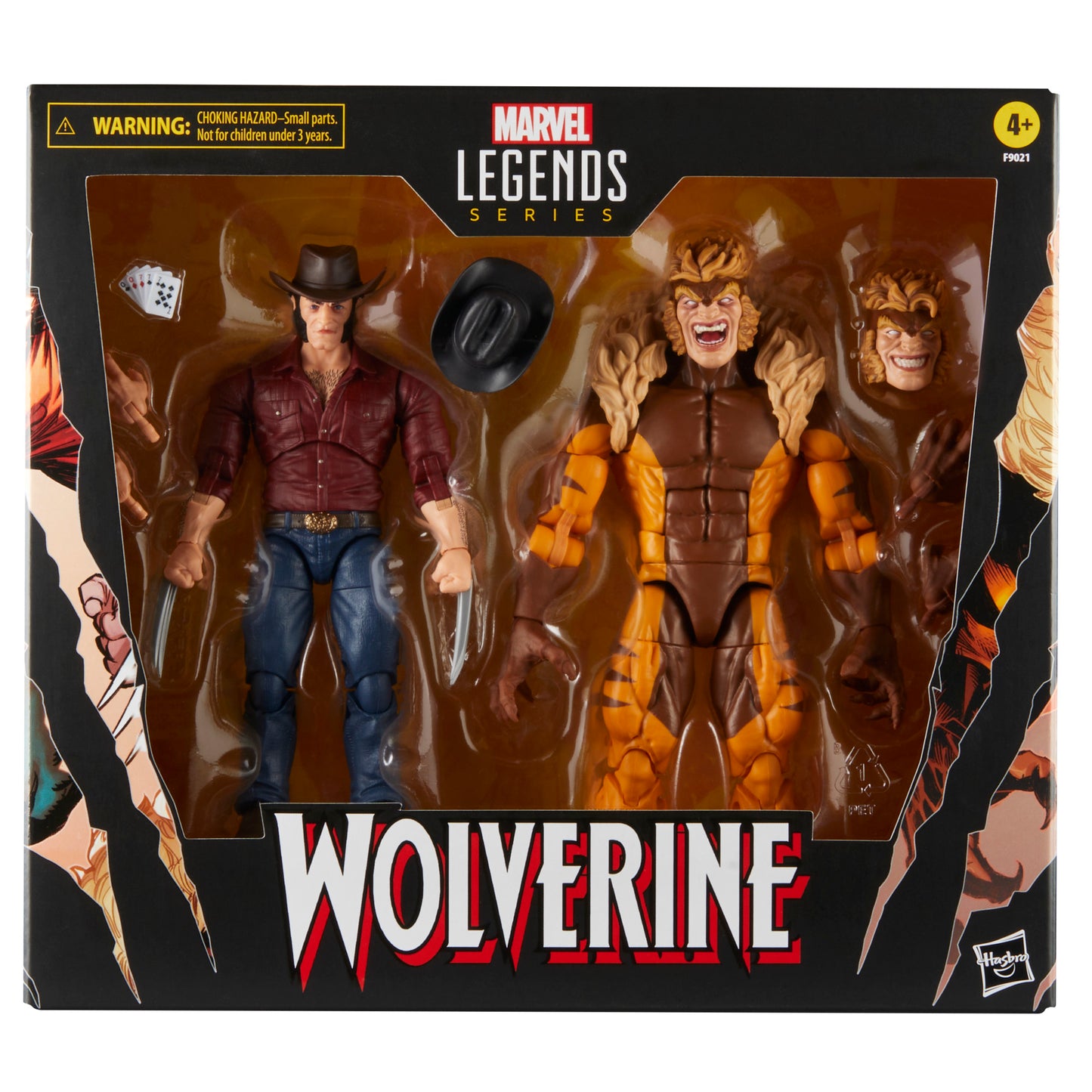 Marvel Legends Series Marvel's Logan vs Sabretooth, 6" Comics Collectible Action Figures