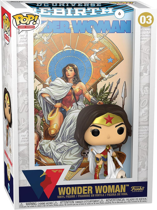 Funko Pop! Wonder Woman 80th Rebirth on Throne Pop! Comic Cover with Figure
