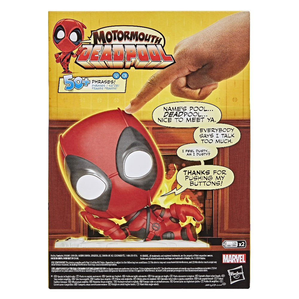 Marvel Motormouth Deadpool, 5” Electronic Talking Toy, Lights & Sounds, 50+ Phrases, 14+