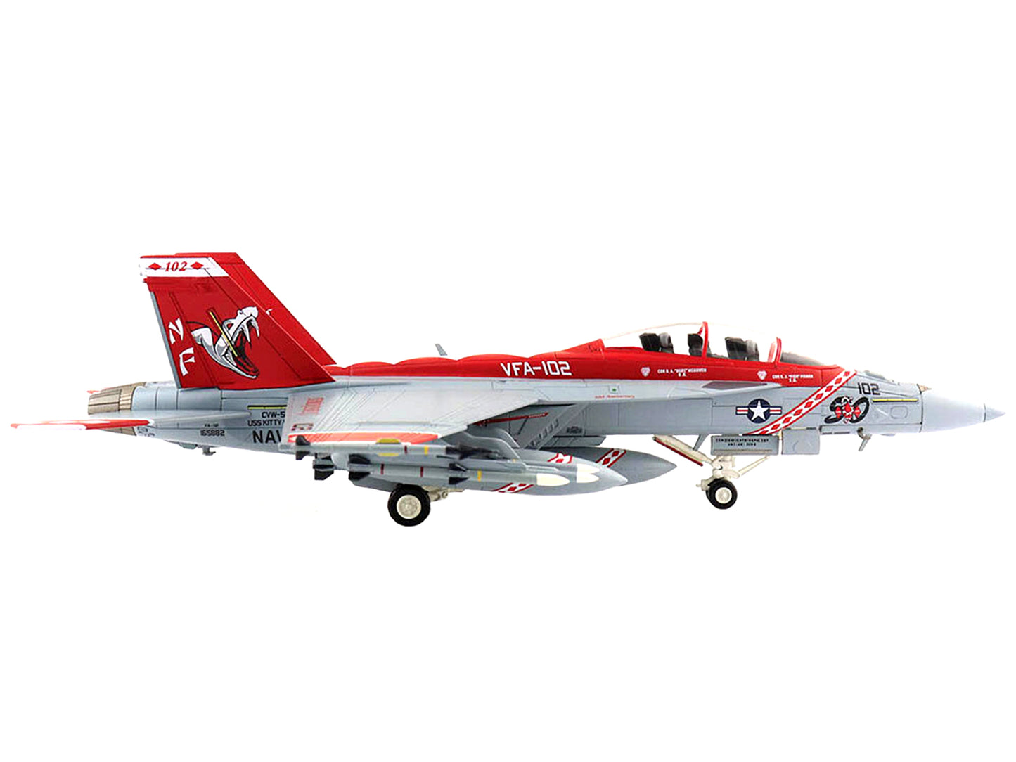 Boeing F/A-18F Super Hornet Fighter Aircraft "VF-102 United States Navy Atsugi Air Base" (2005) "Air Power Series" 1/72 Diecast Model by Hobby Master